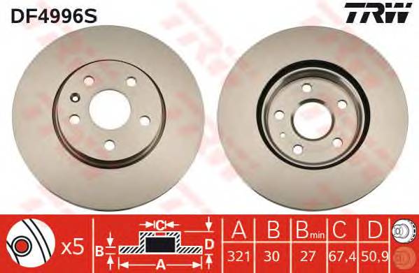 TRW DF4996S Тормозной диск