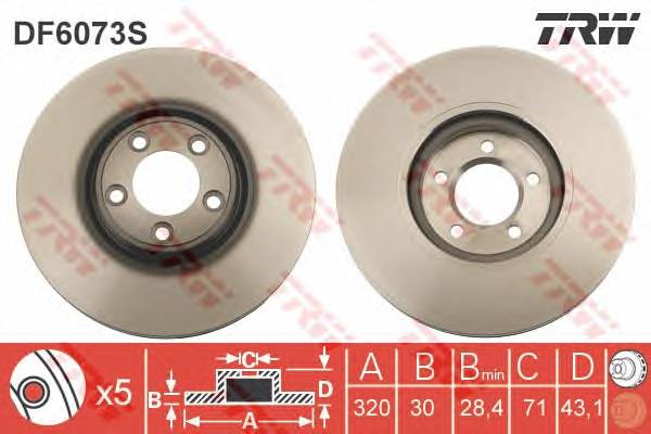 TRW DF6073S Гальмівний диск