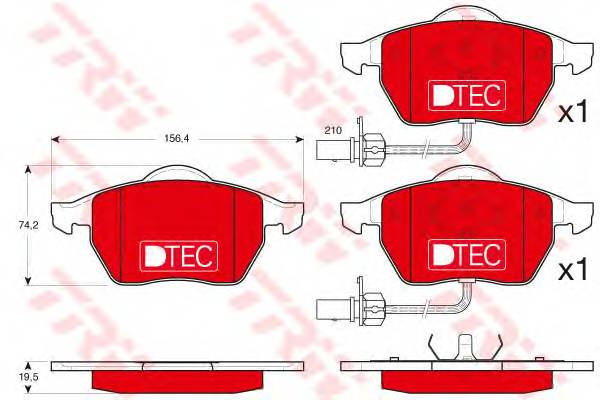 TRW GDB1307DTE Комплект тормозных колодок,