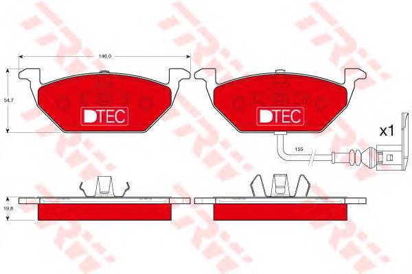 TRW GDB1386DTE Комплект тормозных колодок,