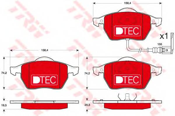 TRW GDB1403DTE Комплект тормозных колодок,