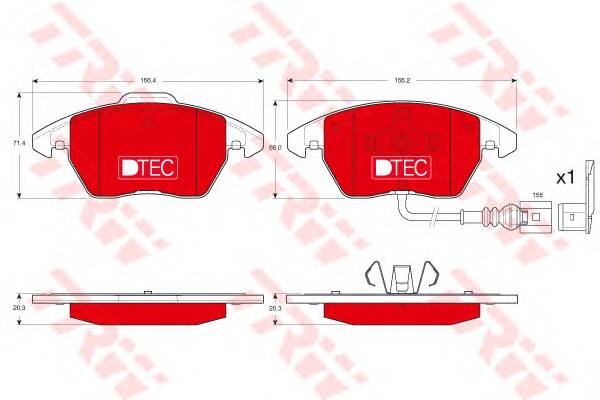 TRW GDB1550DTE Комплект тормозных колодок,