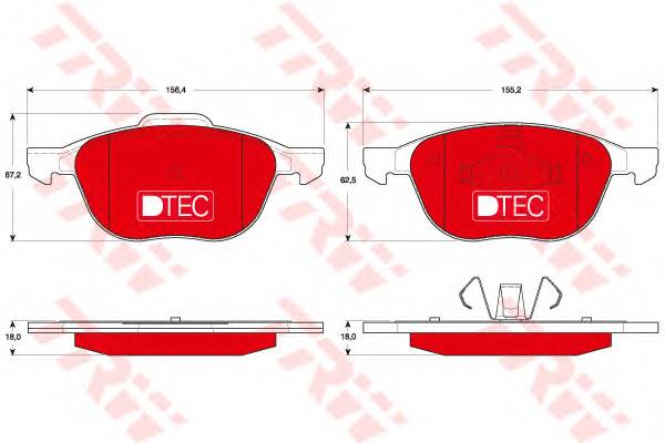 TRW GDB1583DTE Комплект тормозных колодок,