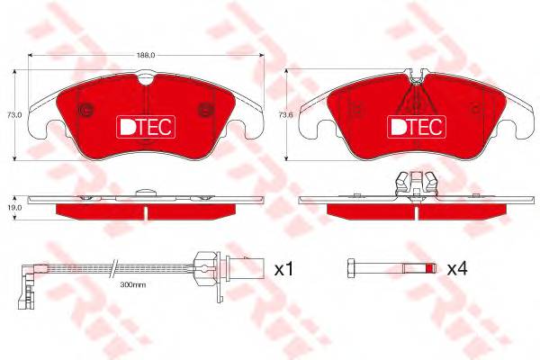 TRW GDB1768DTE Комплект тормозных колодок,