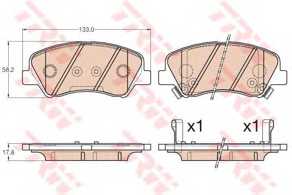 TRW GDB3548 Комплект гальмівних колодок,