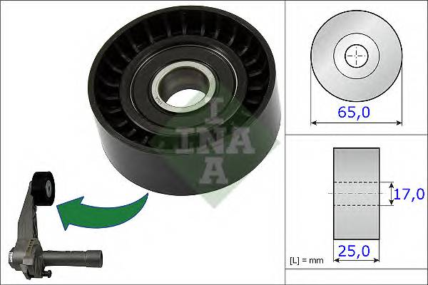 INA 531 0866 10 Натяжной ролик, поликлиновой