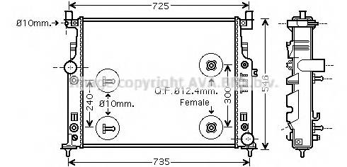 AVA QUALITY COOLING MSA2436 Радиатор, охлаждение двигателя