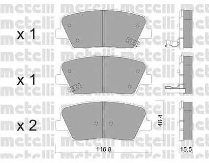 METELLI 22-0901-0 Комплект тормозных колодок,