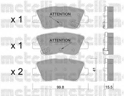 METELLI 22-0886-1 Комплект гальмівних колодок,