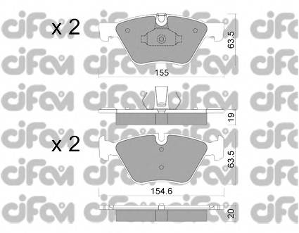 CIFAM 822-917-0 Комплект тормозных колодок,