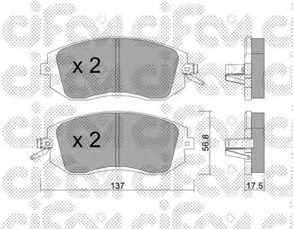 CIFAM 822-500-1 Комплект гальмівних колодок,