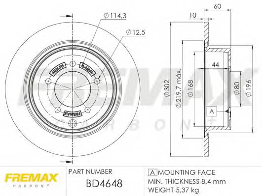 FREMAX BD-4648 Тормозной диск