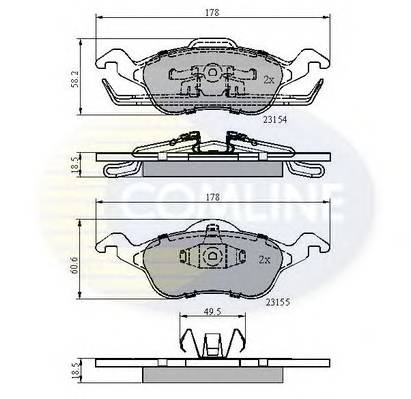 COMLINE CBP0490 Комплект тормозных колодок,