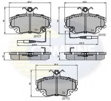 COMLINE CBP1431 Комплект тормозных колодок,