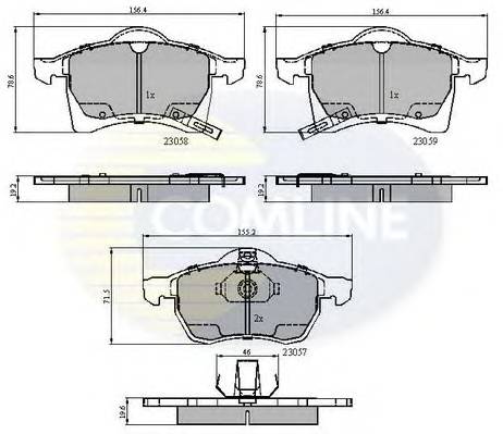 COMLINE CBP3583 Комплект тормозных колодок,