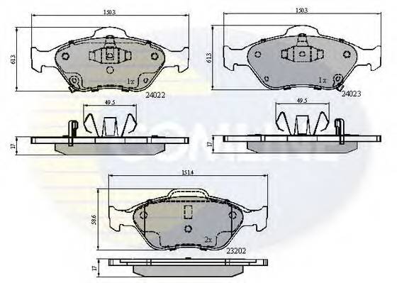 COMLINE CBP31637 Комплект тормозных колодок,