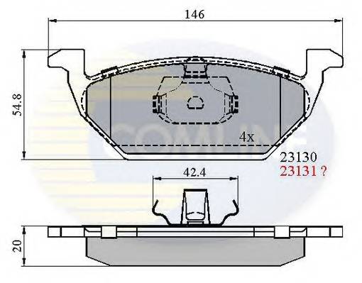 COMLINE CBP0737 Комплект тормозных колодок,