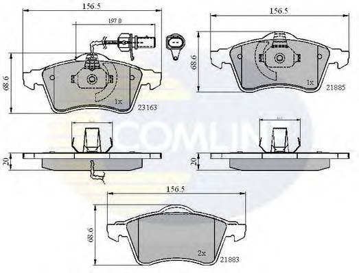 COMLINE CBP1852 Комплект гальмівних колодок,