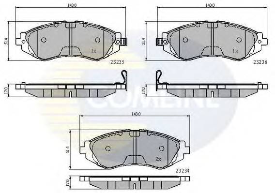 COMLINE CBP3435 Комплект тормозных колодок,