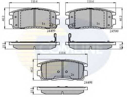 COMLINE CBP31580 Комплект гальмівних колодок,