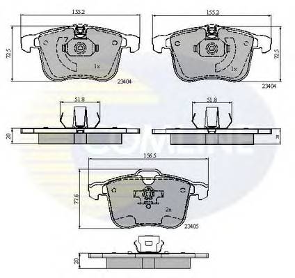 COMLINE CBP01593 Комплект тормозных колодок,