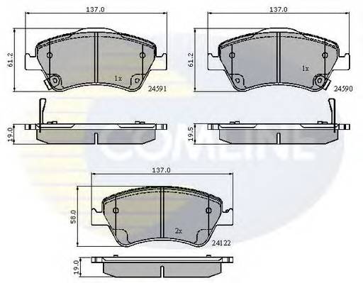 COMLINE CBP31576 Комплект гальмівних колодок,