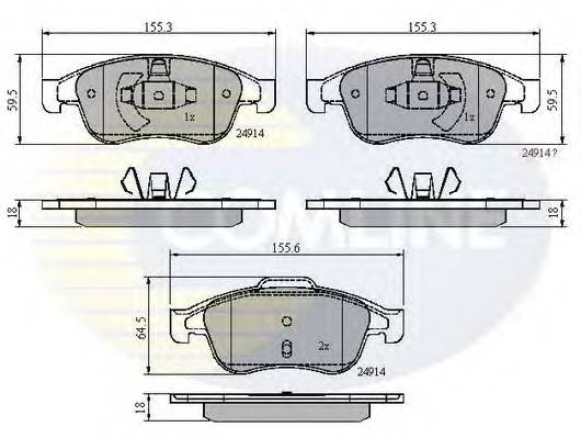 COMLINE CBP01677 Комплект гальмівних колодок,