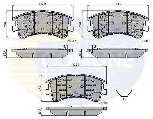 COMLINE CBP3950 Комплект тормозных колодок,