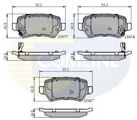 COMLINE CBP31551 Комплект гальмівних колодок,