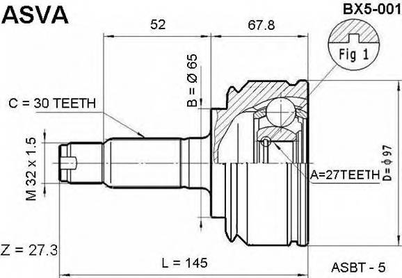 ASVA BX5001 ØÐÓÑ ÍÀÐÓÆÍÒÉ 27X65X30