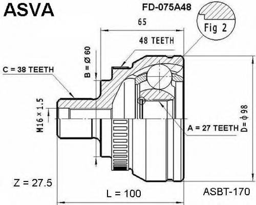 ASVA FD075A48 ØÐÓÑ ÍÀÐÓÆÍÒÉ 27x60x38