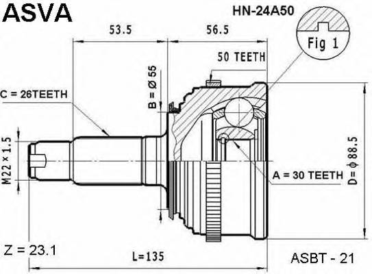 ASVA HN24A50 ØÐÓÑ ÍÀÐÓÆÍÒÉ 30X55X26