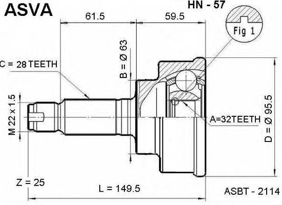 ASVA HN57 ØÐÓÑ ÍÀÐÓÆÍÛÉ 32x63x28