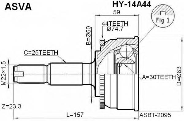 ASVA HY14A44 ØÐÓÑ ÍÀÐÓÆÍÛÉ 30x50x25