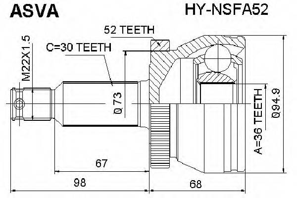 ASVA HYNSFA52 ØÐÓÑ ÍÀÐÓÆÍÛÉ 30x36