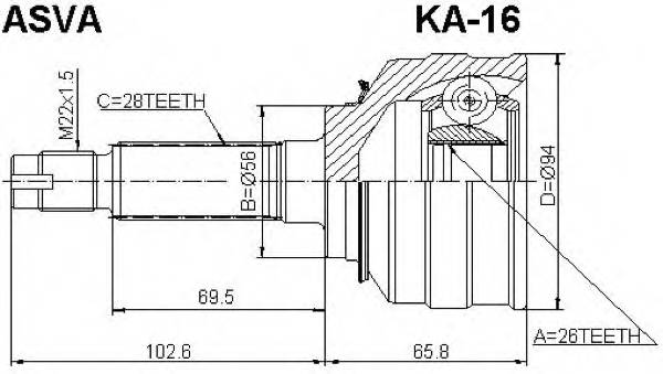 ASVA KA16 ØÐÓÑ ÍÀÐÓÆÍÛÉ 26x56x28