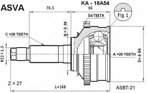 ASVA KA16A54 ØÐÓÑ ÍÀÐÓÆÍÒÉ 26X56X28