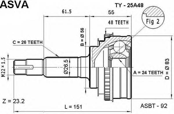 ASVA TY25A48 ØÐÓÑ ÍÀÐÓÆÍÛÉ 24X56X26