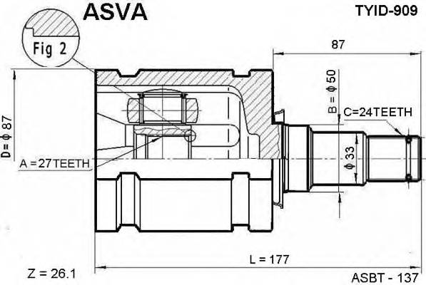 ASVA TYID909 ØÐÓÑ ÂÍÓÒÐÅÍÍÈÉ ËÅÂÛÉ