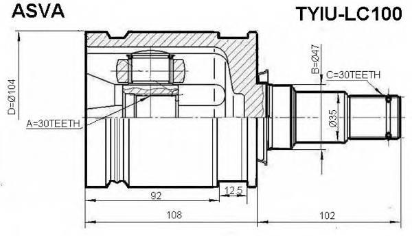 ASVA TYIULC100 ØÐÓÑ ÂÍÓÒÐÅÍÍÈÉ 30X47X30