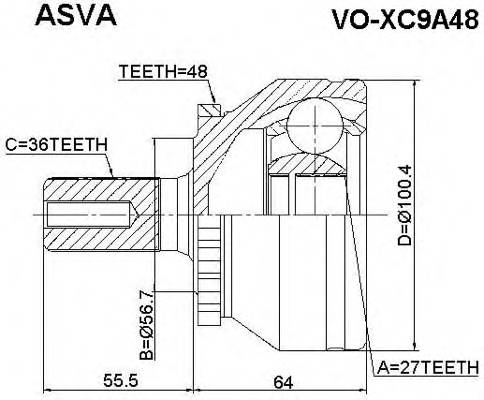 ASVA VOXC9A48 ØÐÓÑ ÍÀÐÓÆÍÛÉ 27X56.7X36