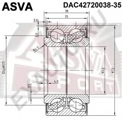 ASVA DAC4272003835 ПОДШИПНИК СТУПИЧНЫЙ ПЕРЕДНИЙ