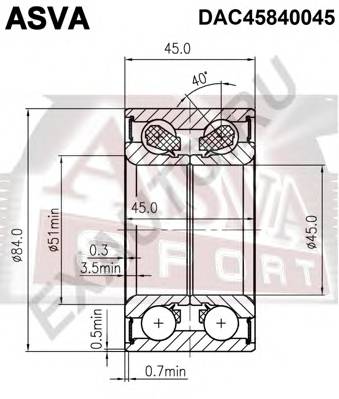 ASVA DAC45840045 ПІДШИПНИК СТУПИЧНИЙ ПЕРЕДНІЙ