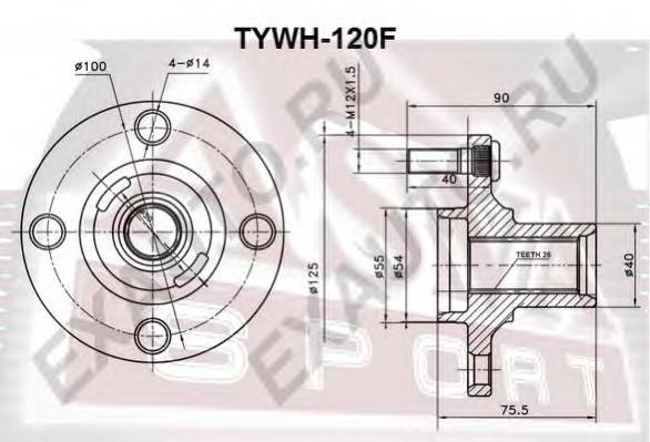 ASVA TYWH120F ÑÒÓÏÈÖÀ ÏÅÐÅÄÍßß (COROLLA