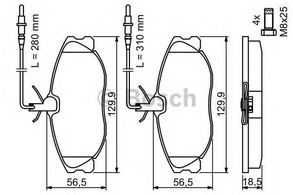 BOSCH 0 986 424 223 Комплект гальмівних колодок,