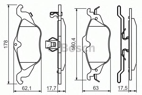 BOSCH 0 986 424 456 Комплект тормозных колодок,