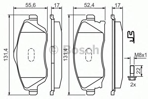 BOSCH 0 986 424 527 Комплект гальмівних колодок,