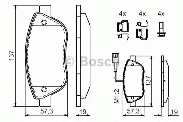 BOSCH 0 986 424 596 Комплект тормозных колодок,