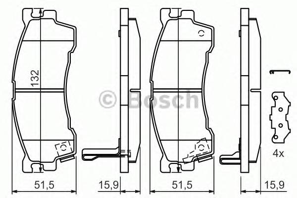 BOSCH 0 986 424 694 Комплект тормозных колодок,