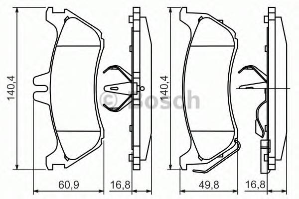 BOSCH 0 986 424 708 Комплект гальмівних колодок,